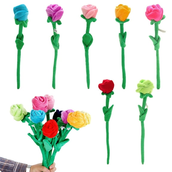 1 Plush Artificial Flower Clearance! Plush Bouquet Artificial Stem Artificial Red Flowers Funny Flowers Foldable Flower Curtain Brackets Artificial Faux Flower Artificial Flowers