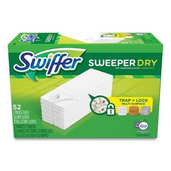 1-Ply Lavender & Vanilla Dry Refill Cloths, White - Box of 52