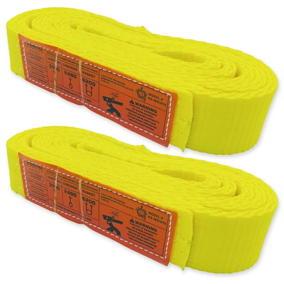 1-Ply Webbing Sling 2”x 15ft Lifting Straps 1Pack Heavy Duty Web Strap Rigging Moving Towing Hoisting Gear KODIAK STRAPS