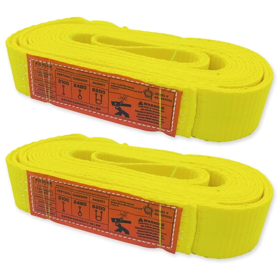1-Ply Webbing Sling 2x 20ft Lifting Straps 2Pack Heavy Duty Web Strap Rigging Moving Towing Hoisting Gear KODIAK STRAPS