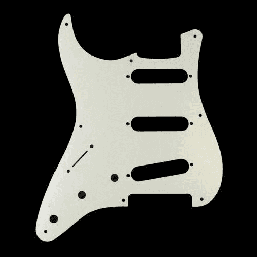 1-Ply White 8-Hole Mount S/S/S Stratocaster Pickguard (Left-Hand)