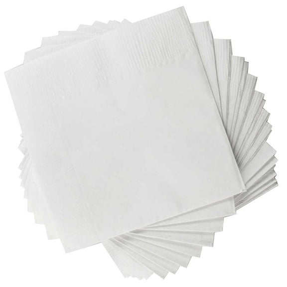 1 Ply White Cocktail Napkins- Case of 4,000ct