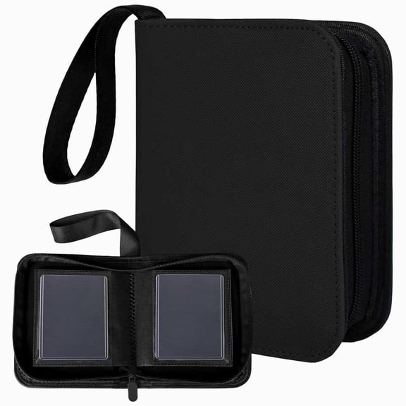 1 Pocket Toploader Binder 40 Pockets One Pocket Mini Trading Card Album,Diamond Leather Small Card Binder for 3x4 Rigid Top Loaders,Portable TCG Photocard Holder-Blue