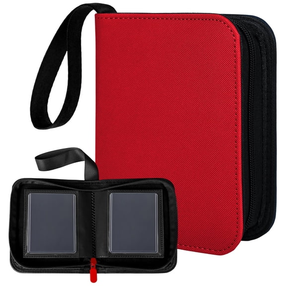 1 Pocket Toploader Binder 40 Pockets One Pocket Mini Trading Card Album,Diamond Leather Small Card Binder for 3x4 Rigid Top Loaders,Portable TCG Photocard Holder-Blue