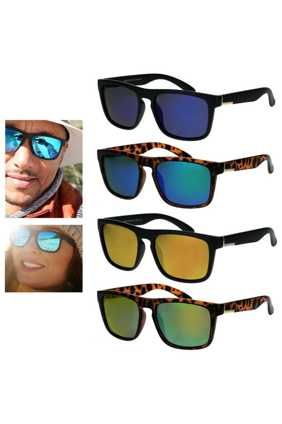 1 Polarized Sunglasses Unisex Reflective Mirror Color Glasses Mirror Lens