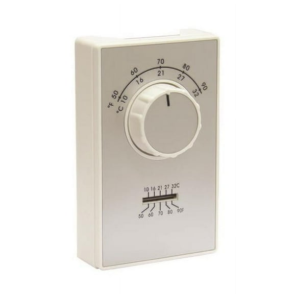 1-Pole Heat Wired Line Voltage Thermostat with Thermometer