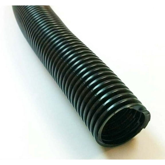 1" Polyethylene Split Wire Loom Tubing - Length: 10 Feet - Color: Black