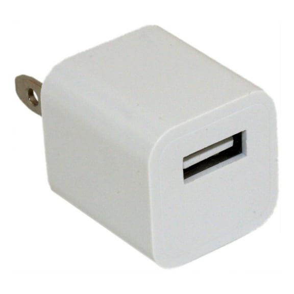 1 Port 110v/5v USB 1000mA Charger, Discrete, White