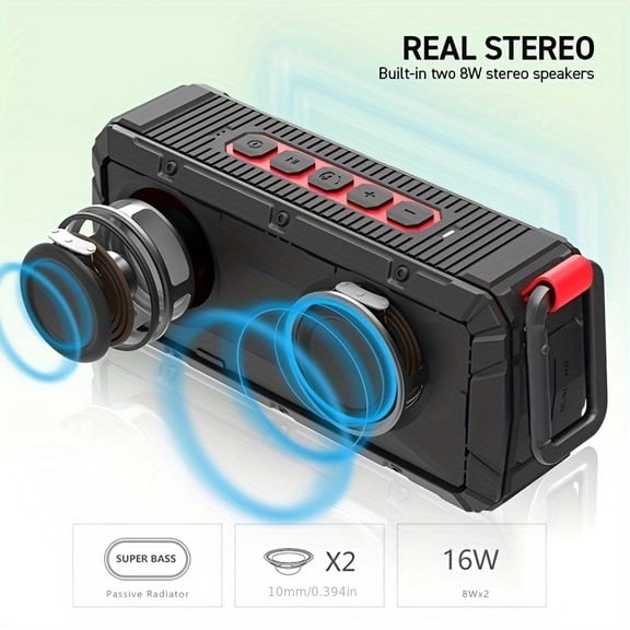 1 Portable Magnetic Golf Speaker | Wireless, Iron, Black, Mono Audio Output, Button Control, USB Port, Non-water resistant, General