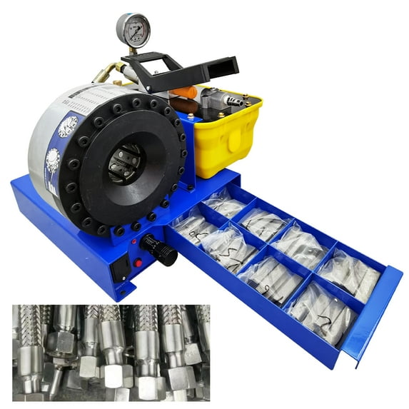 1" Portable Pneumatic Hose Crimper High Pressure Hydraulic Hose Crimping 8 Sets of Dies Needs to Be Connected with Gas