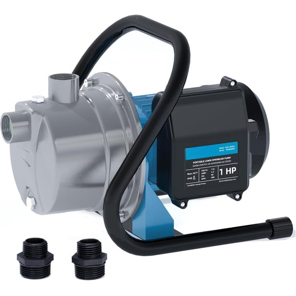 1  Portable Shallow Well Pump, Small Water Transfer Garden Pump, 980GPH Sprinkler Booster ,115V Self Priming Draining Irrigation for Lawn Fountain