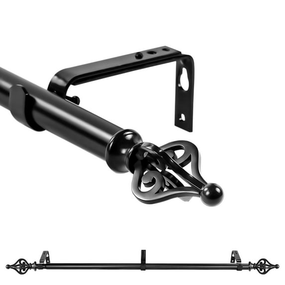 1" Portia Adjustable Single Drapery Curtain Rod, 28"-48"/48"-84"/84"-120"