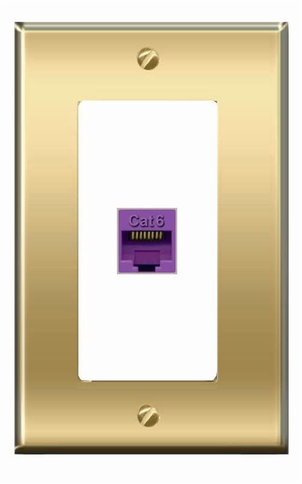 [1 Ports] CAT6-PURPLE Wall Plate [Brass/White] - Walmart.com
