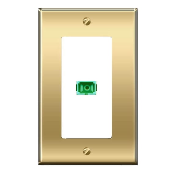 [1 Ports] SC-APC-SX Wall Plate [Brass/White]