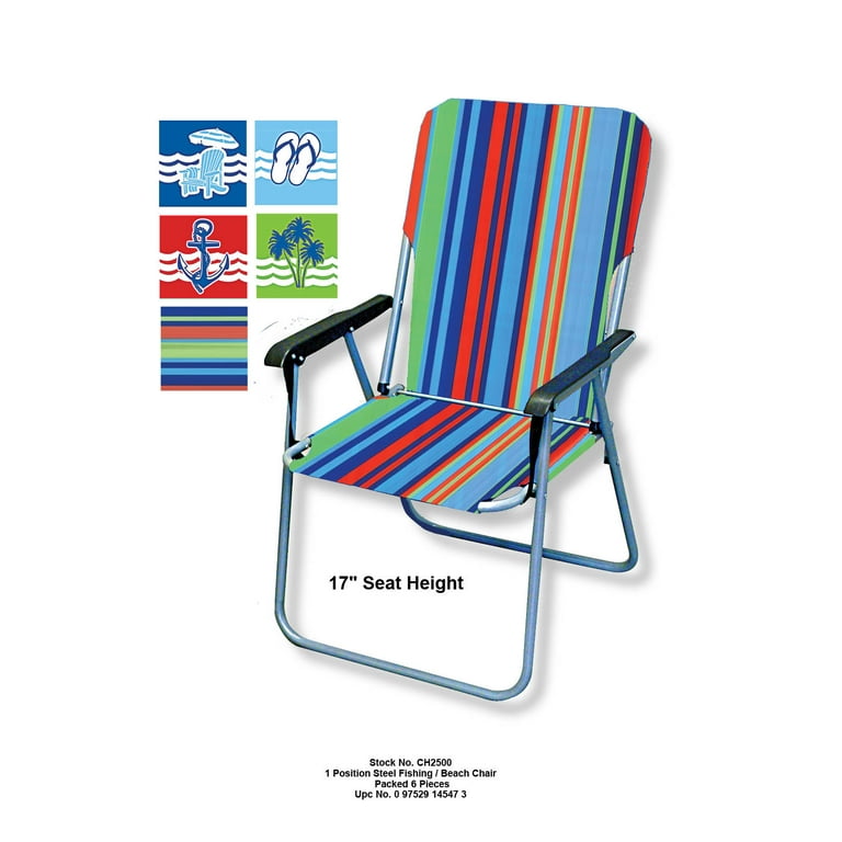 1 Position Beach Fishing Chair Stripe Walmart