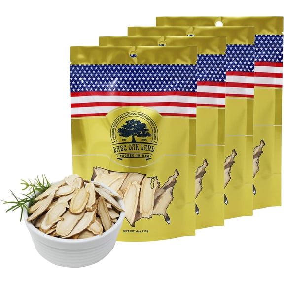 1 Pound American Ginseng Slices from Wisconsin, American Wisconsin Ginseng Slices Root Energy for Men Women Health Larger Long Strip 4 Bag of 4 Ounces