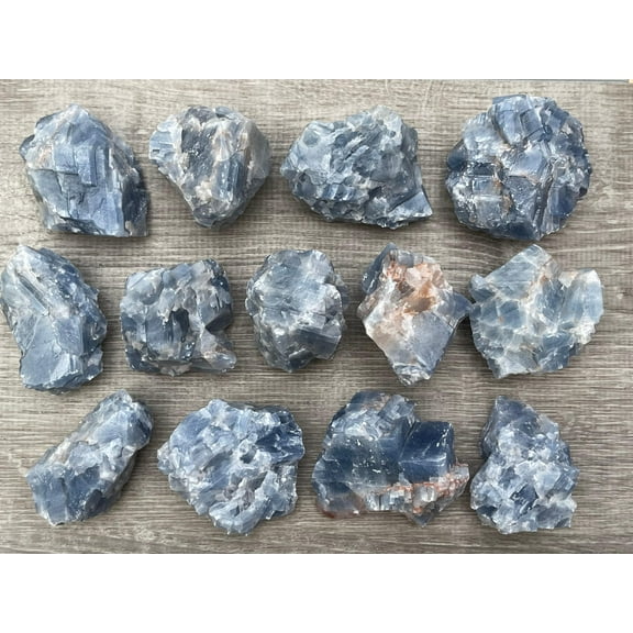 1 Pound Blue Calcite Rough, Natural Blue Calcite Stones - Raw Blue Calcite Rock for Decor, Tumbling, Cabbing, Polishing, Fountain Rocks, Wicca, and Reiki (Blue Calcite)