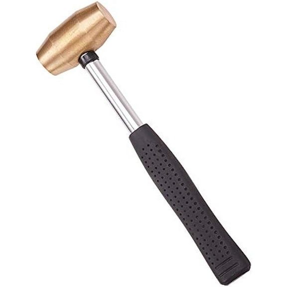1 Pound Brass Non-Sparking Hammer Metal Stamping Hammer with Comfortable Grip 9.65 Inches Long