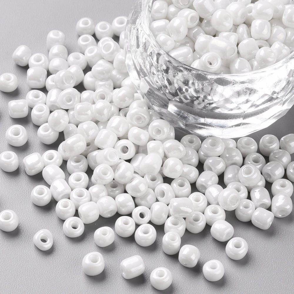 Toho 11/0 Seed Beads #121 Opaque Lustered White - 8 Gram Tube For Bead Weaving