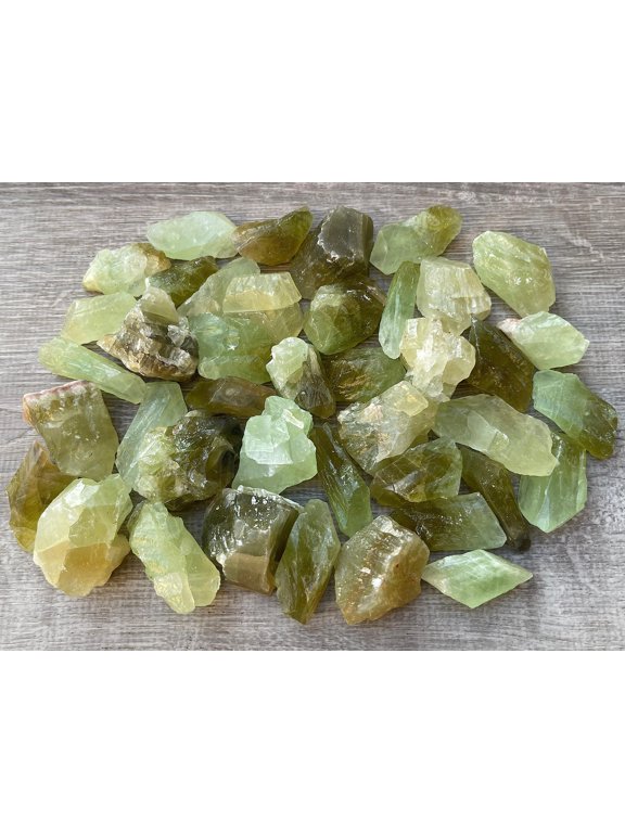 1 Pound Green Calcite Rough, Natural Green Calcite Stones - Raw Calcite Green Rock for Decor, Tumbling, Cabbing, Polishing, Fountain Rocks, Wicca, and Reiki (Green Calcite)
