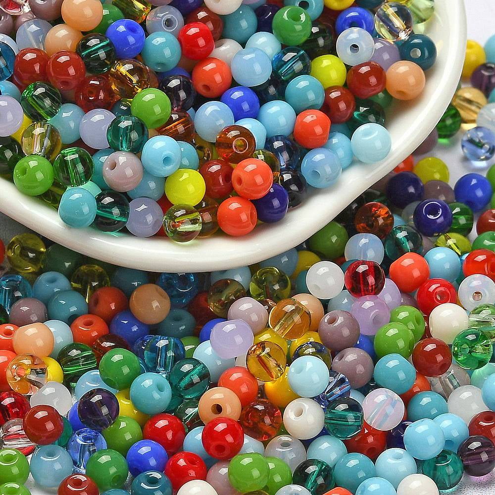 1 Pound Opaque Colours Glass Seed Beads Round Mixed Color 4.5x3.5mm Hole: 1mm about 4500pcs/poundDIY