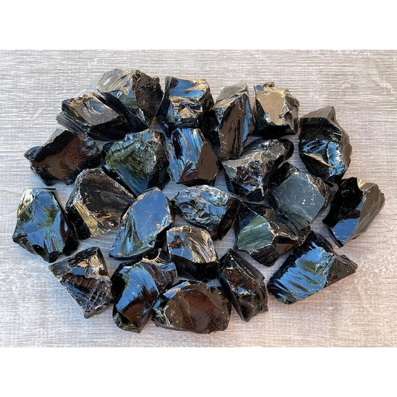 1 Pound Raw Black Obsidian - Natural Black Obsidian Stone, Natural Rough Black Obsidian, Black Obsidian Rough, Black Obsidian Rocks (Black Obsidian)
