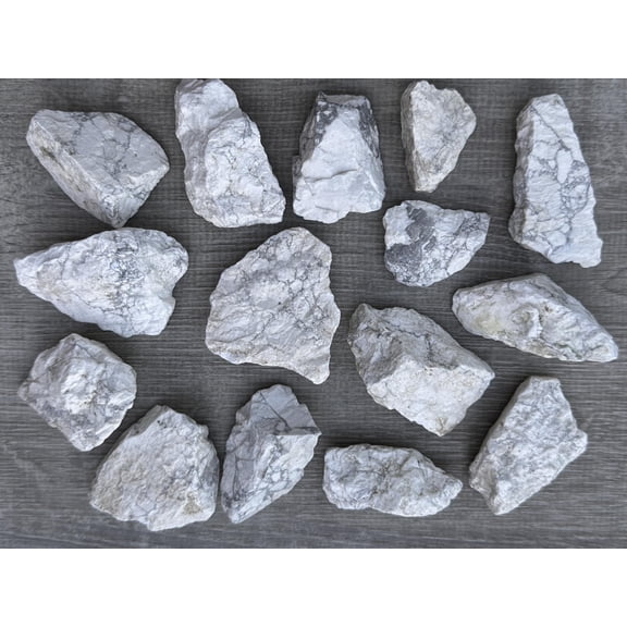 1 Pound Raw White Howlite - Natural White Howlite Stone, Natural Rough White Howlite, White Howlite Rough, White Howlite Rocks (White Howlite)