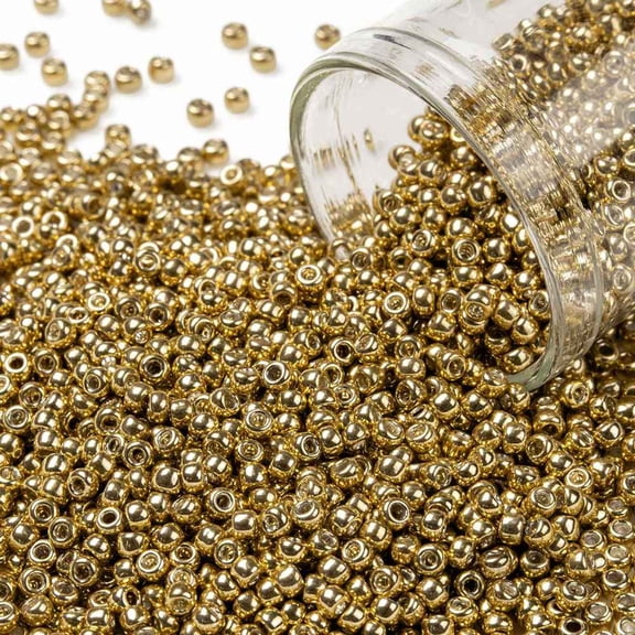 1 Pound TOHO Round Seed Beads Japanese Seed Beads (557) Gold Metallic 11/0 2.2mm Hole: 0.8mm 50000pcs/pound