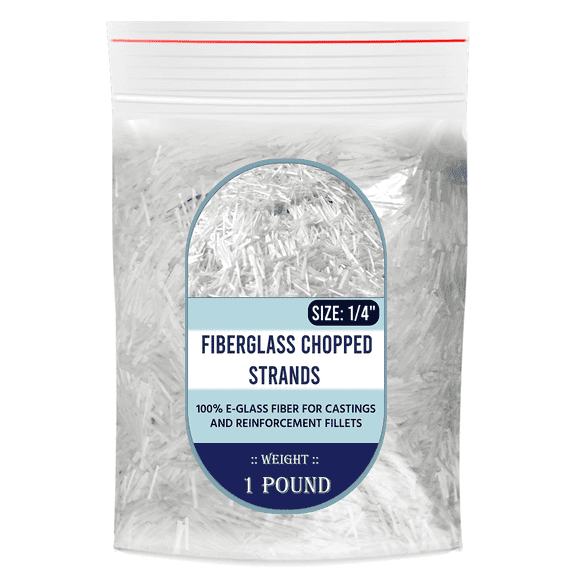 SIMOND STORE 1/4" Chopped E-Glass Fiber Strands - 1 Pound Fiberglass Fiber for Reinforcement - Compatible with Epoxy, Vinyl Ester, and Polyester Resin System