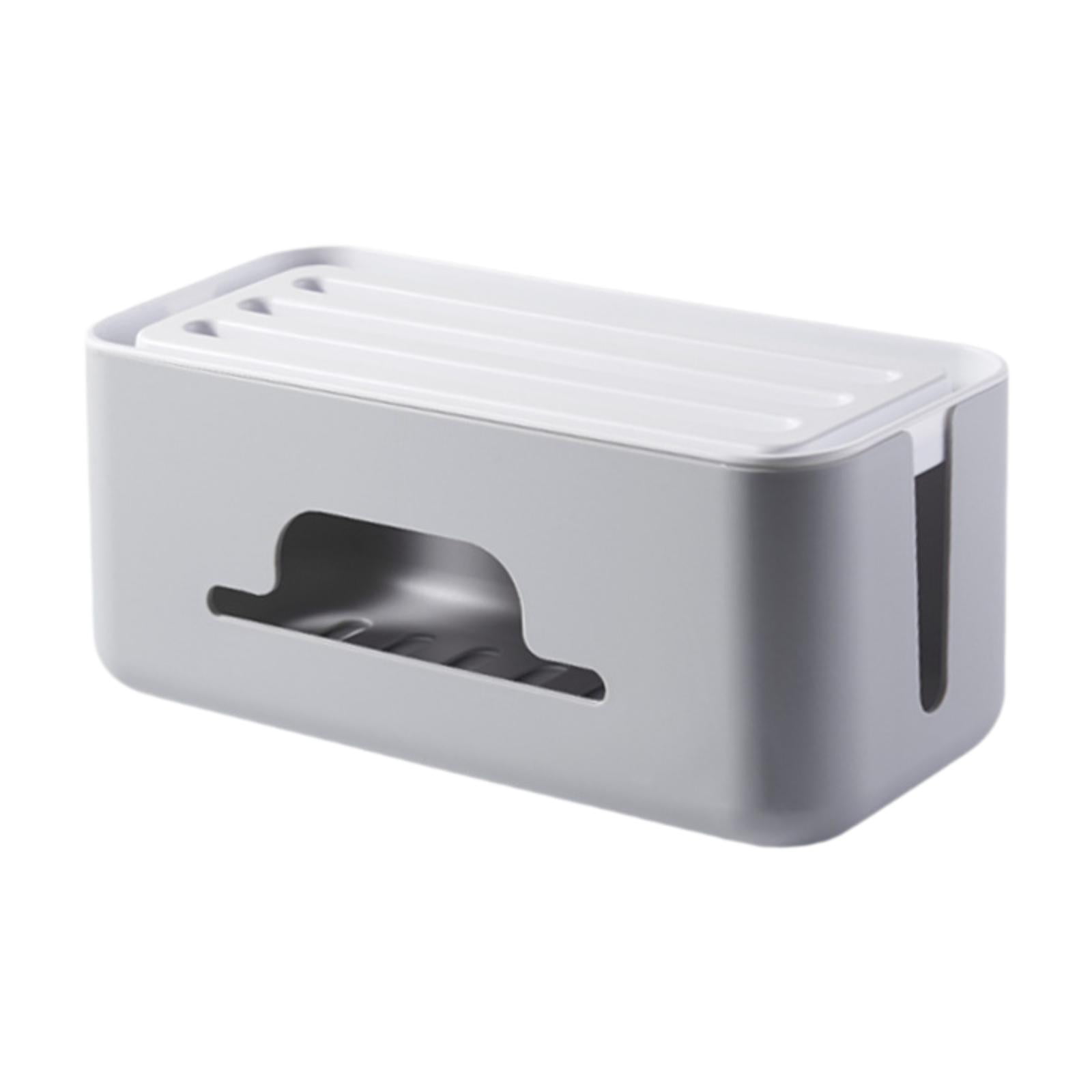 1 Power Cord Storage Case Cable Management Box Organizer with Multi Hole Routing for Desk Computer TV Wires