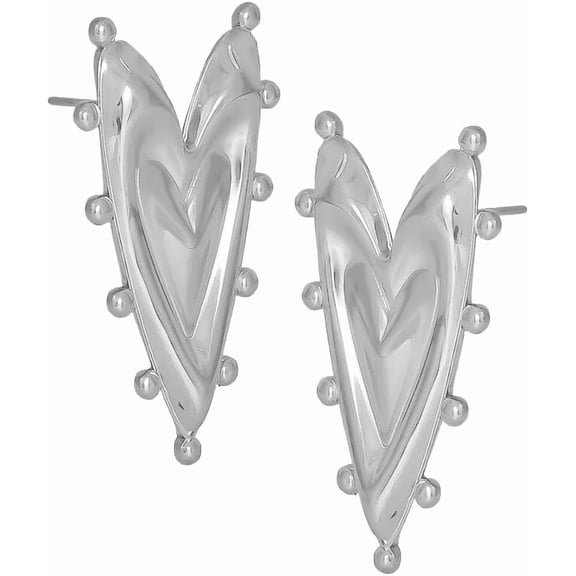 1 Premium Pair Geometric Heart -shaped Earrings For Women Golden Color Stainless Steel Love Irregular Wedding Earring[s925]