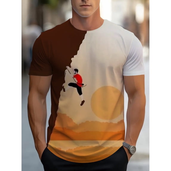 1 Printed Design Men's Premium T-Shirt - No Texture, Separate Sunset ...
