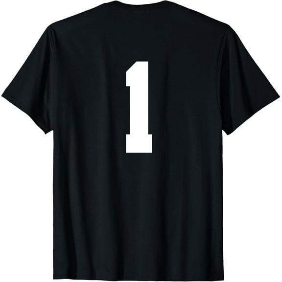 1 (Prints on the Back) Sport Team Number Jersey T-Shirt