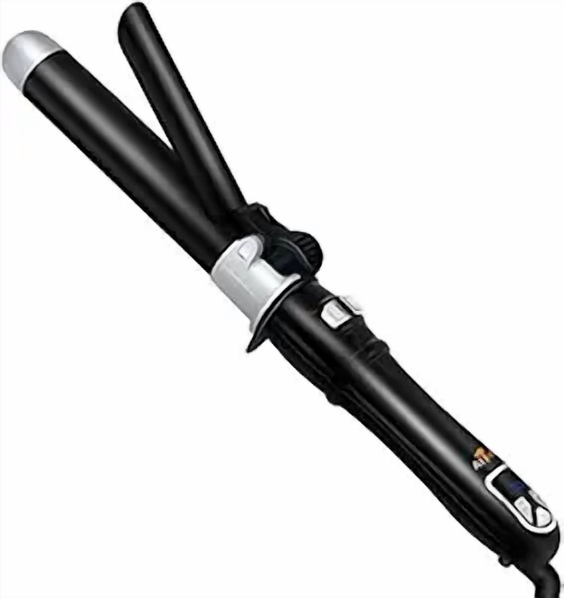 1'' Pro Auto Spin Hair Curler Ceramic Instant Heat Curling Wand, Wavy Rotating Iron with Adjustable Temps 210 degreeF - 450 degreeF, Anti-Scald & Dual Voltage, for All Types, Black, WT-108