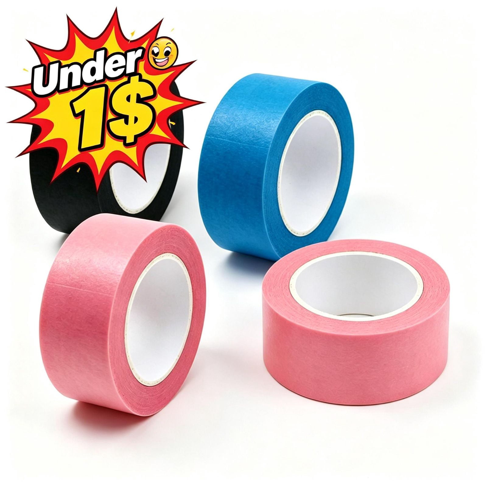 Movable Writable Under 1$ Product 3PCS Assorted Colors Colored Masking Tape, Removable ...