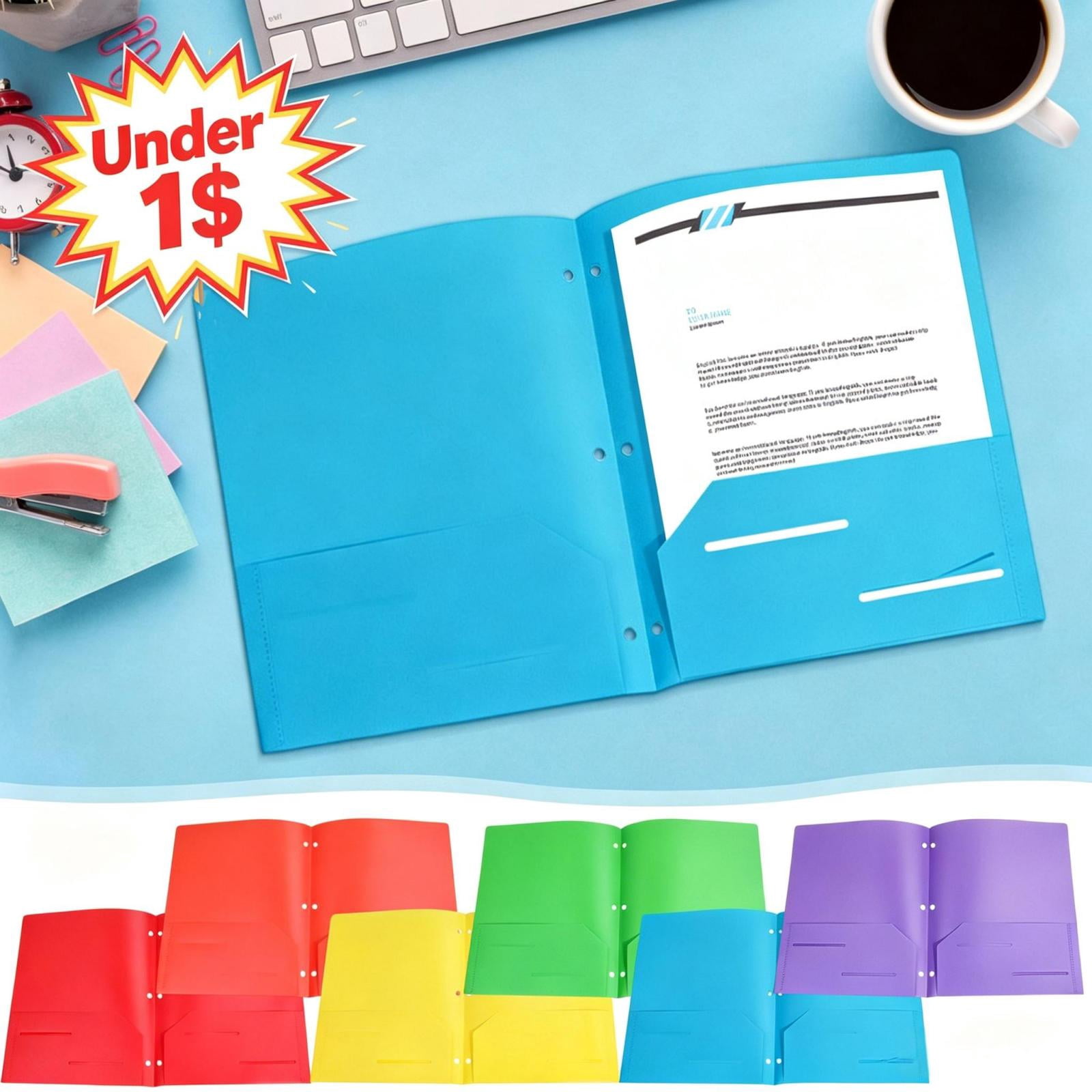 Under 1$ Product! Heavy Duty Plastic 2-Pocket Folders, Letter Size 3 ...