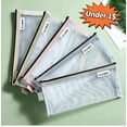 thumbnail image 1 of Under 1$ Product! Mesh Zipper Pencil Case, Pencil Box Pouch Box, Clear Marker Organizer Plastic Containers, Storage Boxes for Art Craft, Pen, Teacher Supplies, Yellow, 1 of 3