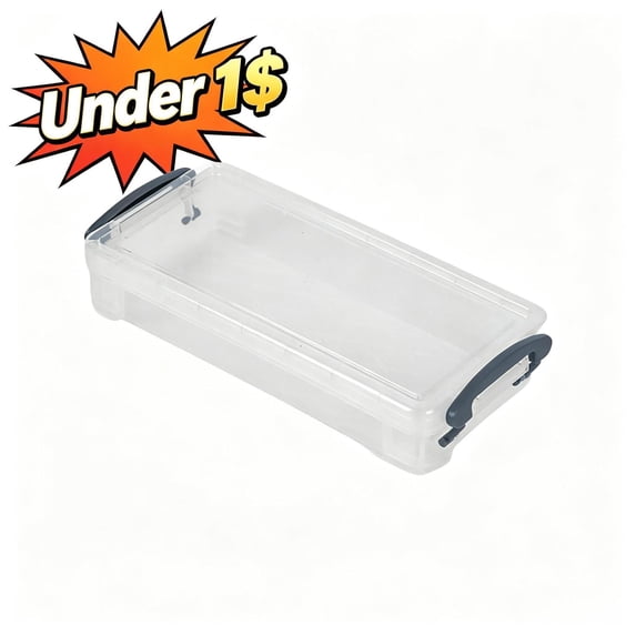 Under 1$ Product! Pencil Box, Plastic Pencil Case Crayon Box, Clear Marker Organizer Plastic Containers with Lid, Stackable Storage Boxes for Art Craft, Pen, Teacher Supplies, Gray
