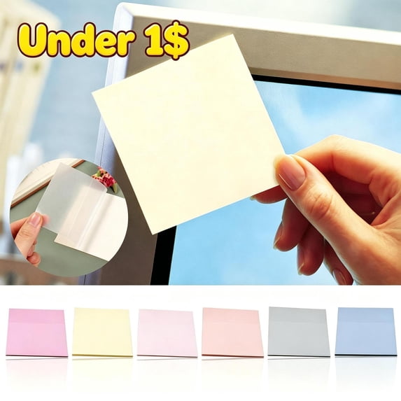 Under 1$ Product! Sticky Notes 3x3 Inches, Soft Colors Self-Stick Note Pads, Easy to Post for Home, Office, Notebook and Daily Life Organization, 50 Sheets/Pad