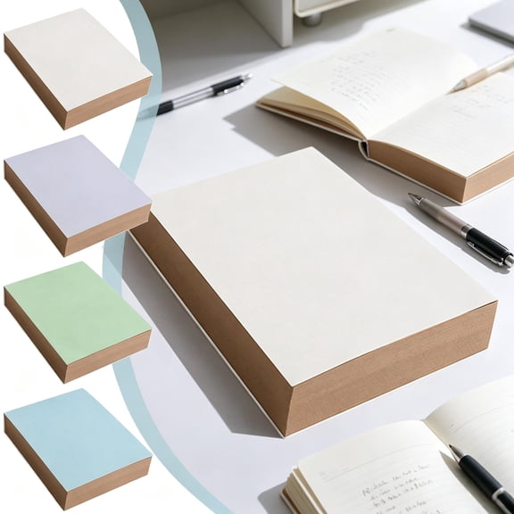 Under 1$ Product! White Blank Sketchbook, 5.12×3.74in Thickened 200 Sheets Kraft Paper Notebook, Easy Tear Portable Draft Pad for Math, Sketching & Daily Notes