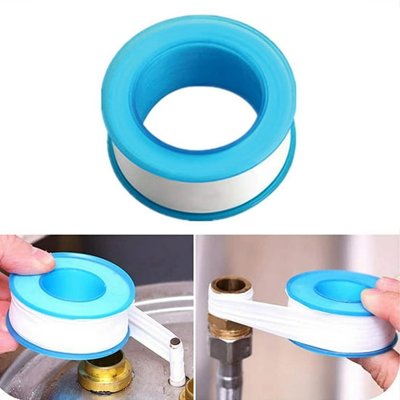 Under $1, Ptfe Tapeptfe Plumber'S Tape, 6M Waterproof Pipe Thread Sealant for Faucets & Shower Heads, High-Temp Resistant (-100°C to 250°C), , Plumber’S Tape by Goohae, Blue