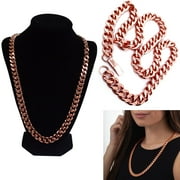 1 Pure Copper Cuban Link Necklace Heavy Solid Statement Jewelry Chain 24 Unisex