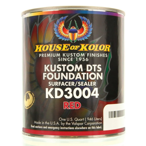 1 QUART RED Color KD3004 House of Kolor DTS Auto Surfacer Sealer Epoxy Primer