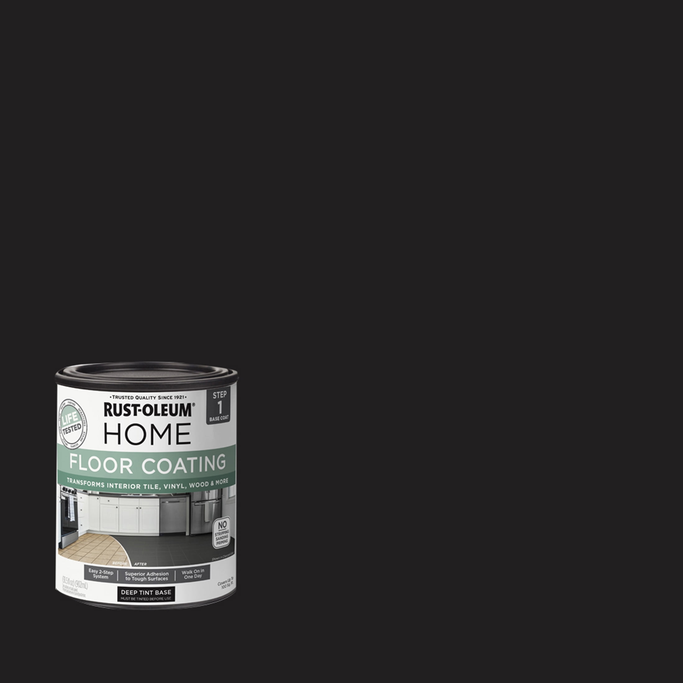 Rust-Oleum Home Black Interior Floor Coating Base Coat-363125T, Quart