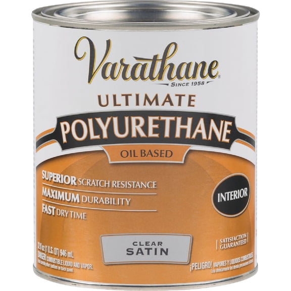 1 Qt Clear Satin Oil Based Varathane Interior Polyurethane For Wood 9141H