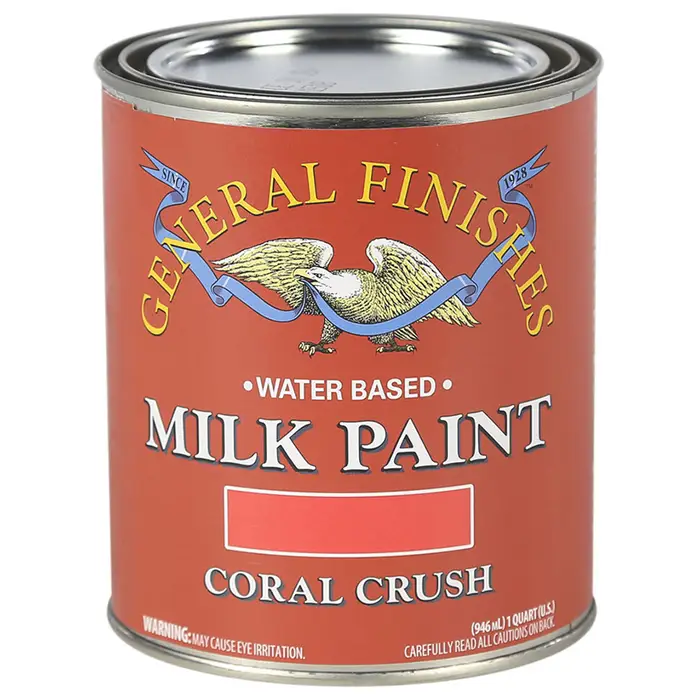 1 Qt General Finishes QCC Coral Crush Milk Paint Interior / Exterior Paint, Satin