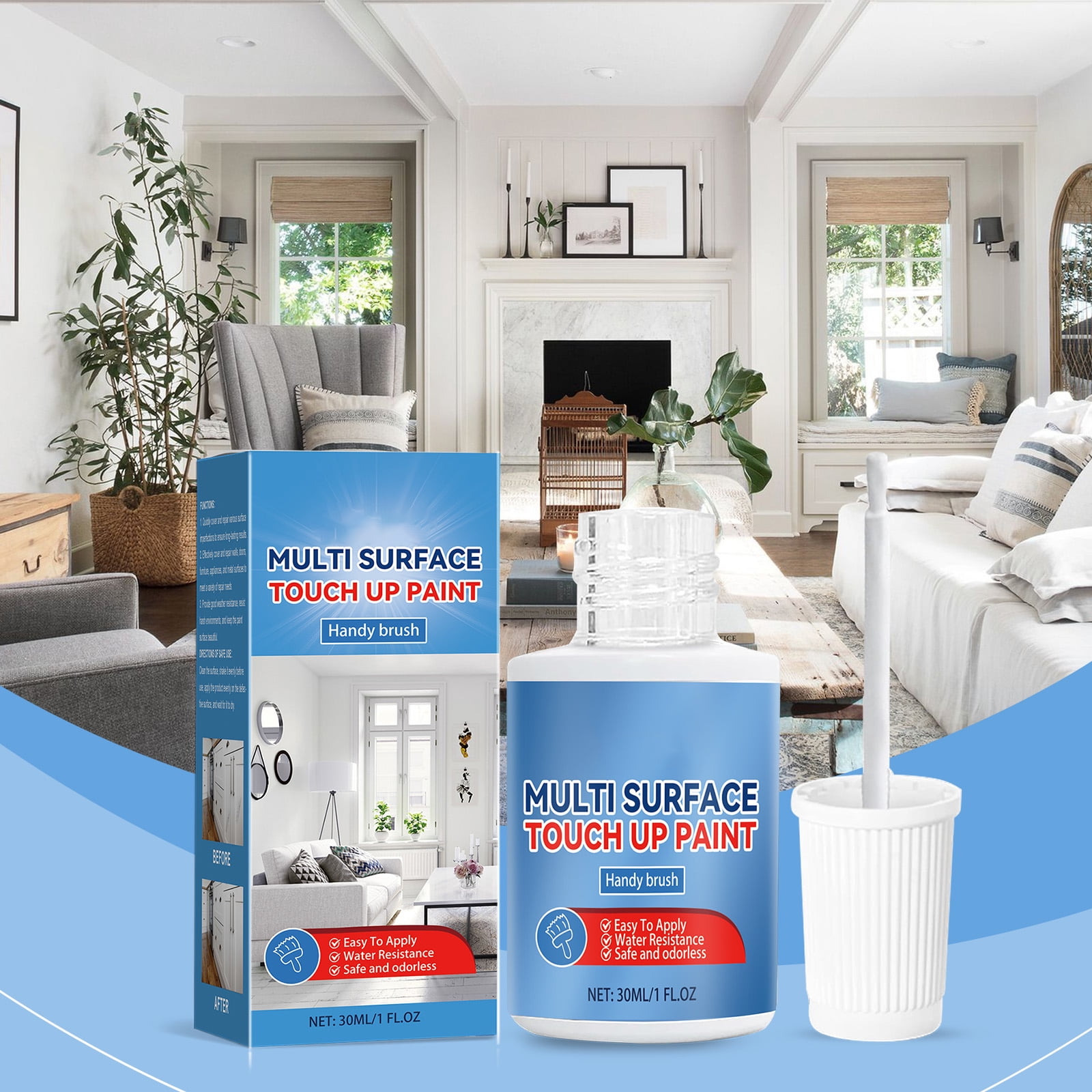 1 Qt Multi-Surface Touch-Up Paint, Premium Water-Based Formula, Quick ...