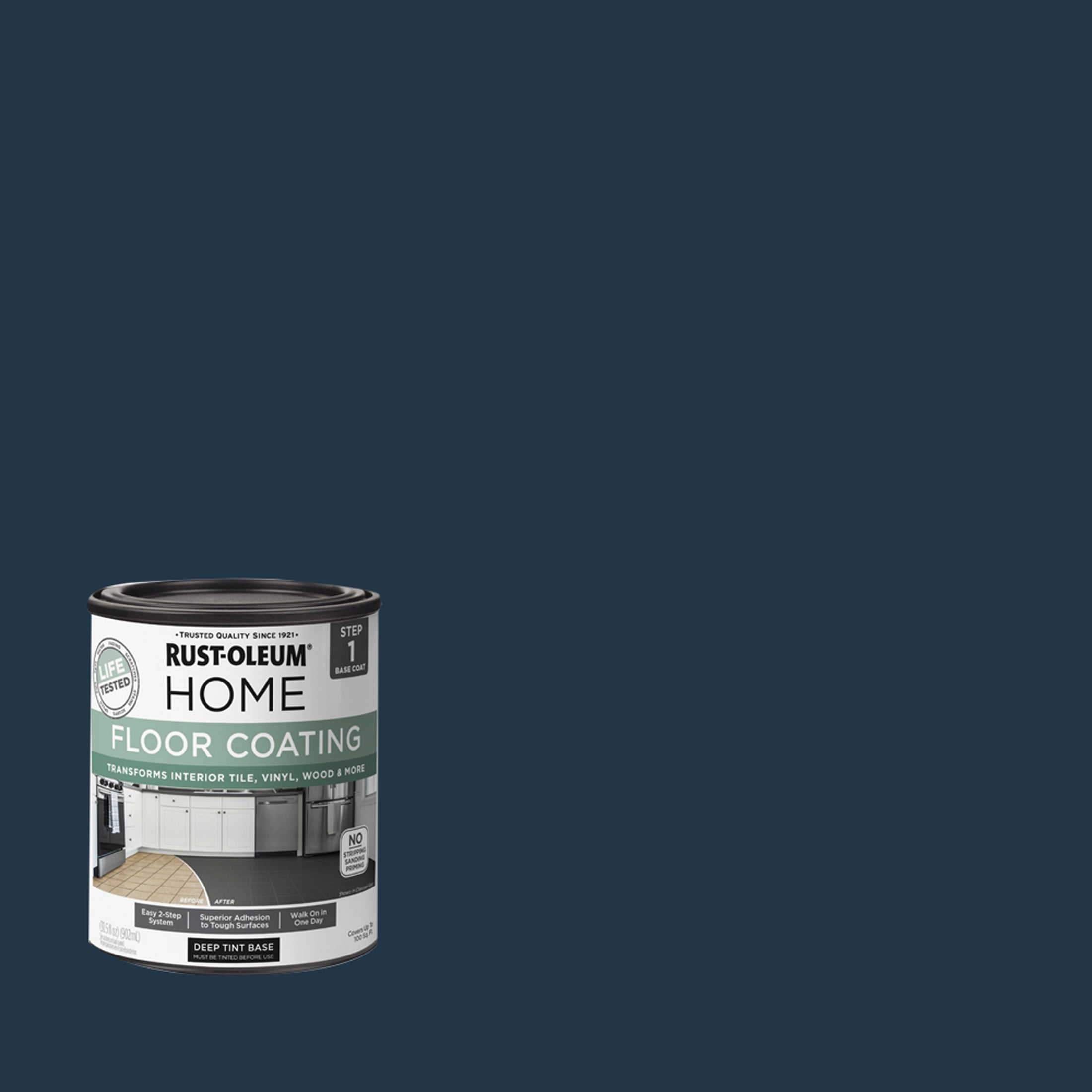 Rust-Oleum Home Navy Interior Floor Coating Base Coat-363135T, Quart