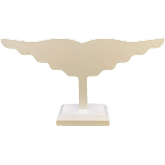 1 Qty Cloud White Faux Leather Winged Earring Display - Holds 10 Pairs - N'icePackaging