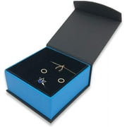 N'ICE PACKAGING 1 Qty - Egyptian-Blue Magnetic Flap Combination Earring + Pendant Jewelry Box - Textured Gift Box